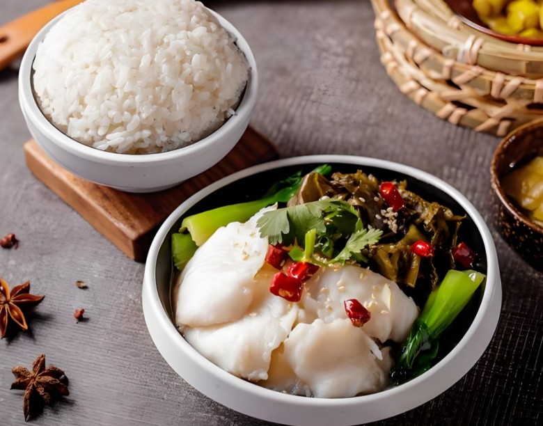 食缘素酸菜鱼米饭