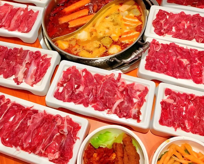 牛筐筐鲜切牛肉自助火锅